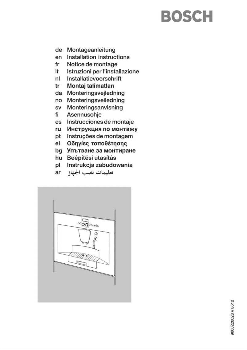 Page n°1 - Guide d'installation Bosch TKN68E751