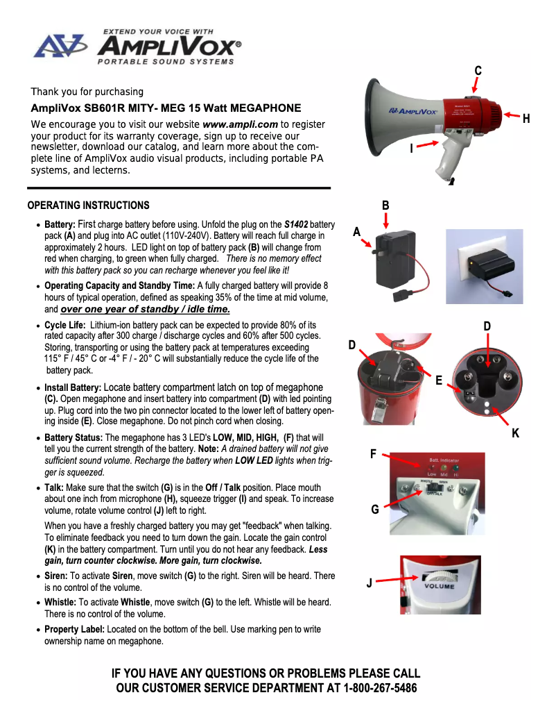 Página 1 del manual Manual de usuario AmpliVox SB601R