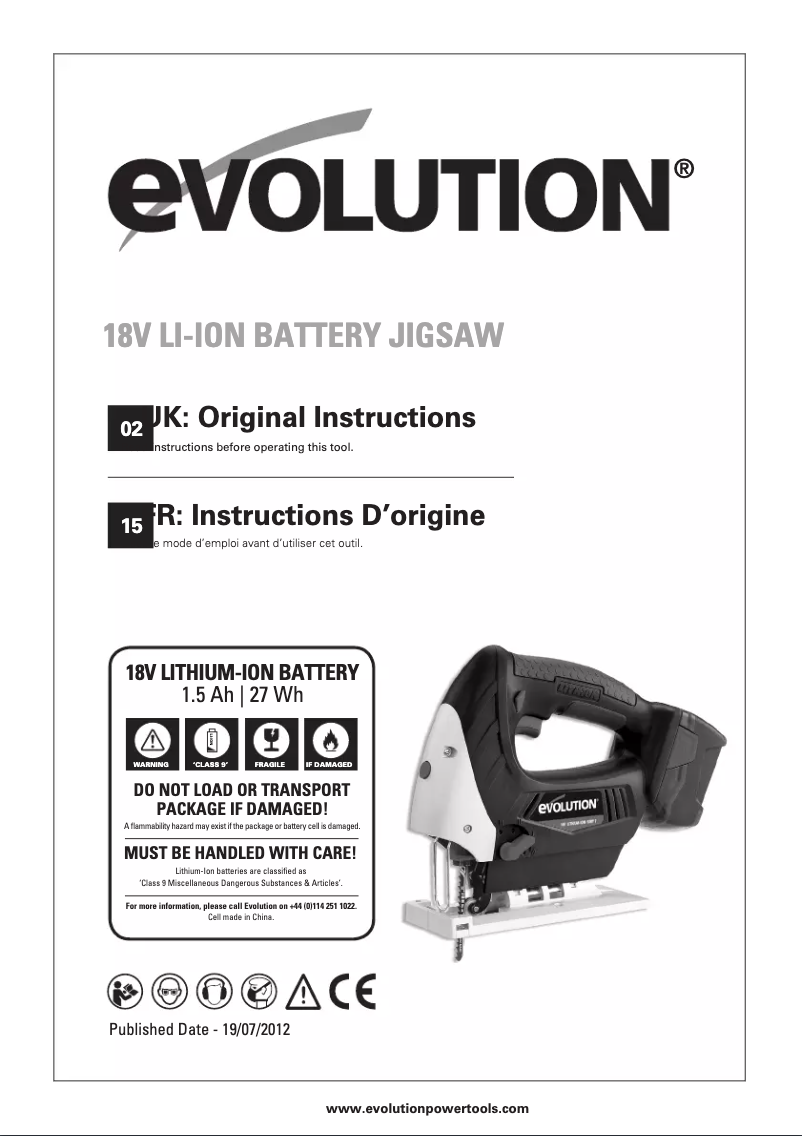 Page 1 de la notice Manuel utilisateur Evolution RAGE7