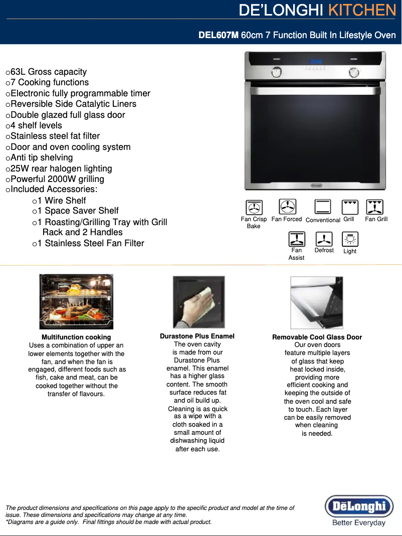 Page n°1 - Fiche technique DeLonghi DEL607M
