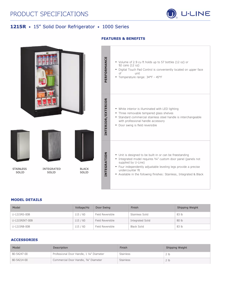 Image de la première page du manuel de l'appareil U-1215RB-00B