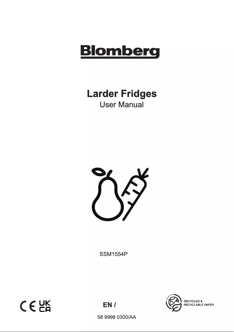 Page 1 de la notice Mode d'emploi Blomberg SSM1554P