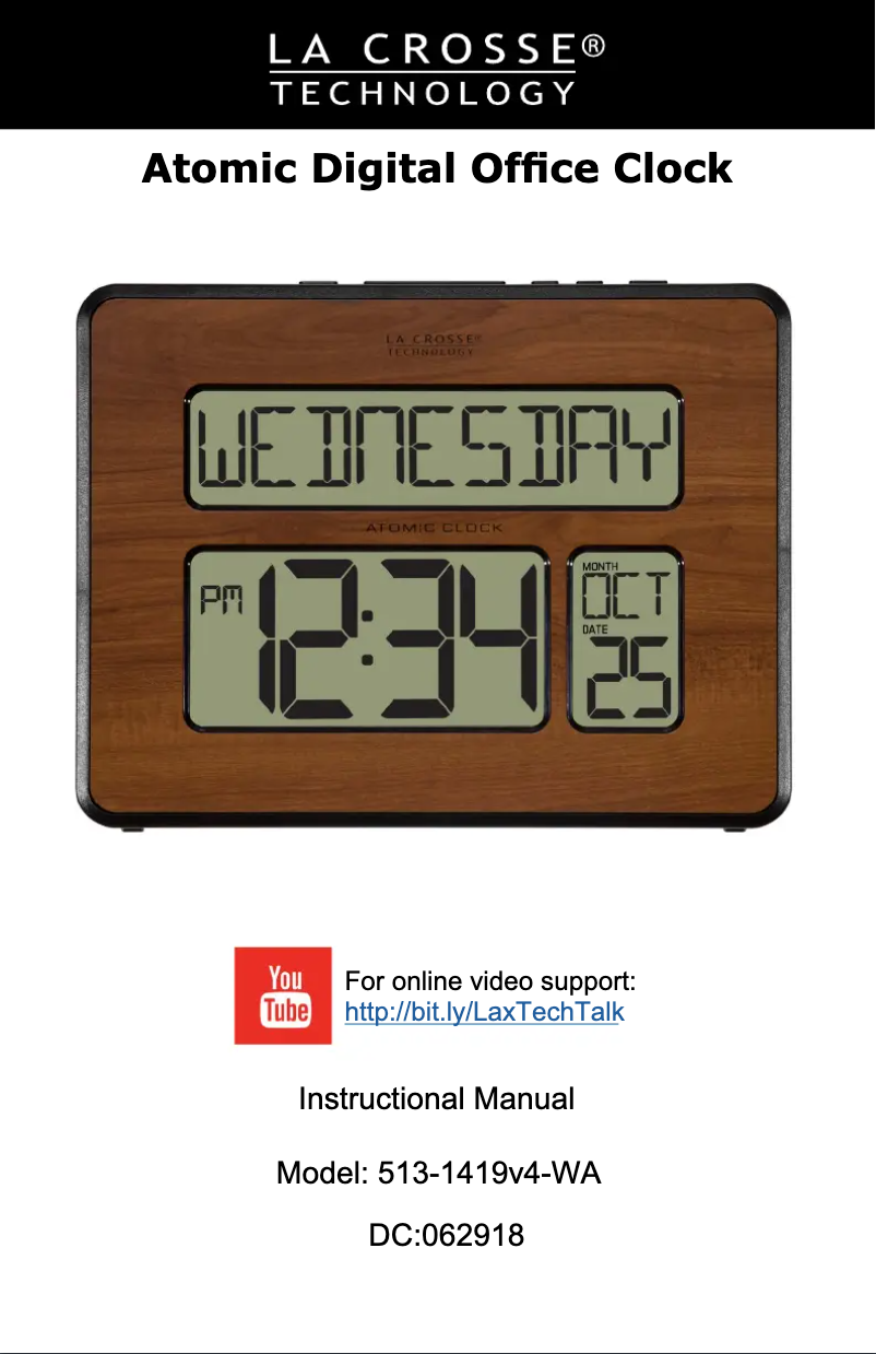 Image de la première page du manuel de l'appareil 513-1419-WAV4