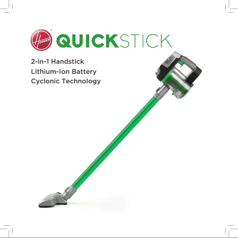 Page n°1 - Manuel utilisateur Hoover Quickstick