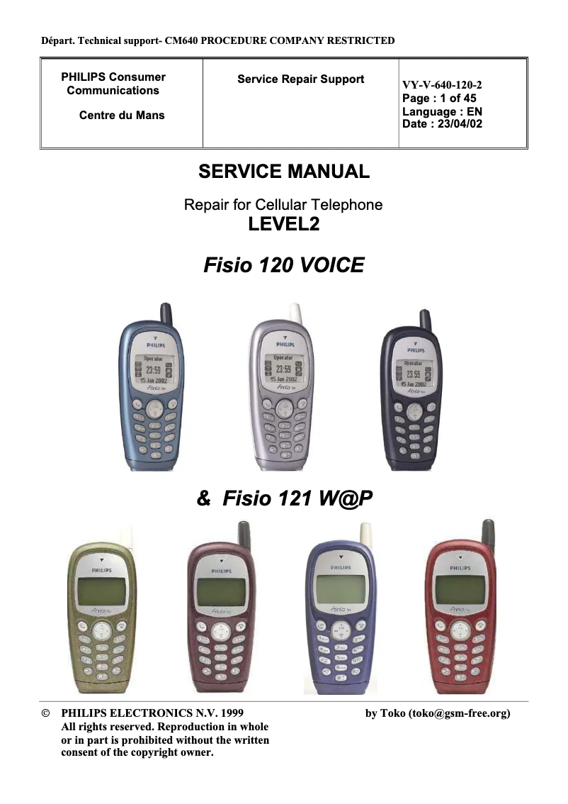 Page 1 de la notice Manuel utilisateur Philips Fisio 121 W@P