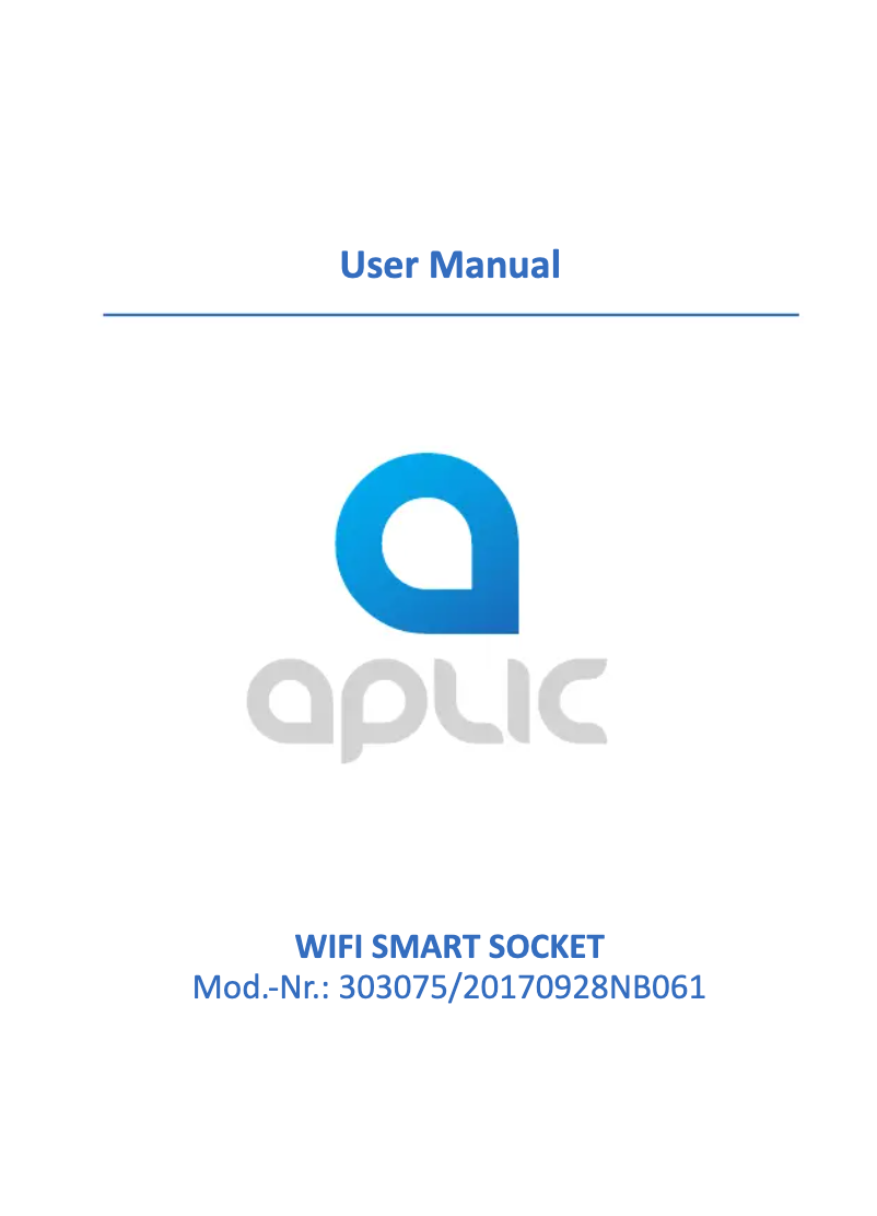 Page n°1 - Manuel utilisateur Aplic 303075