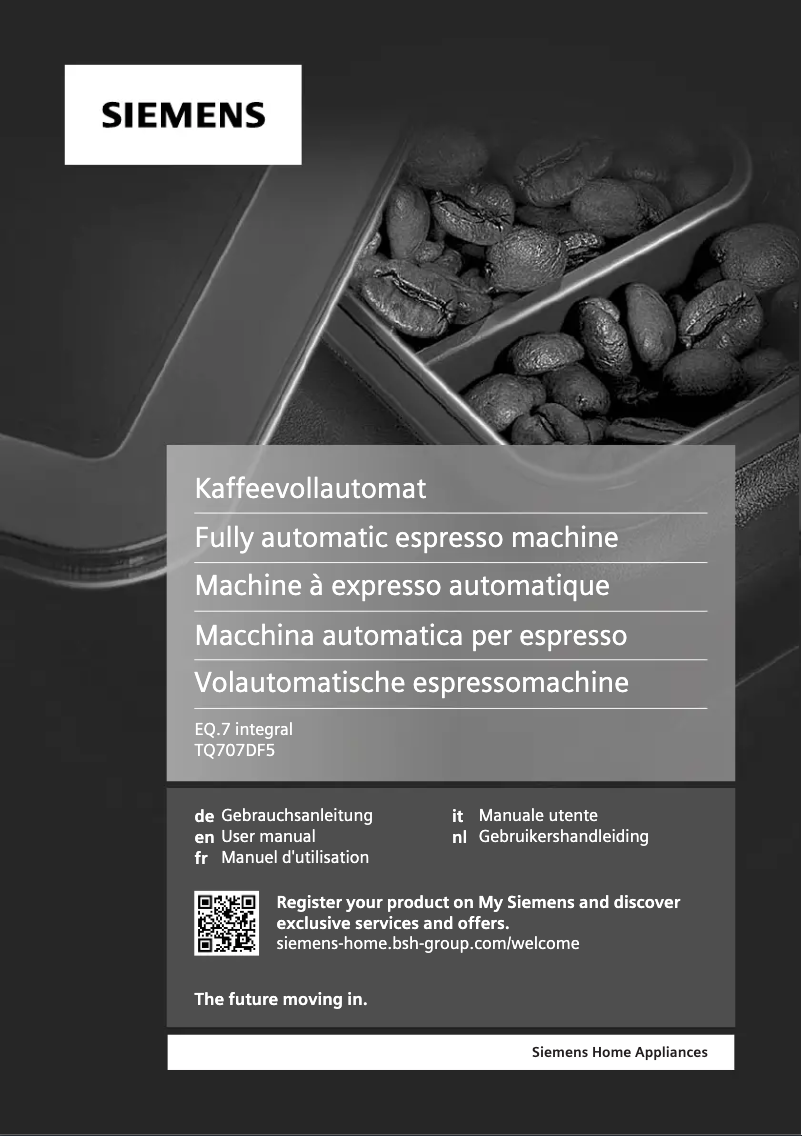 Page n°1 - Manuel utilisateur Siemens EQ.700 classic TQ707DF5