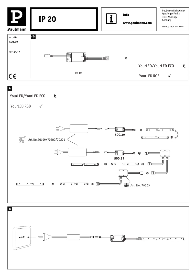 Page 1 de la notice Manuel utilisateur Paulmann 500.39