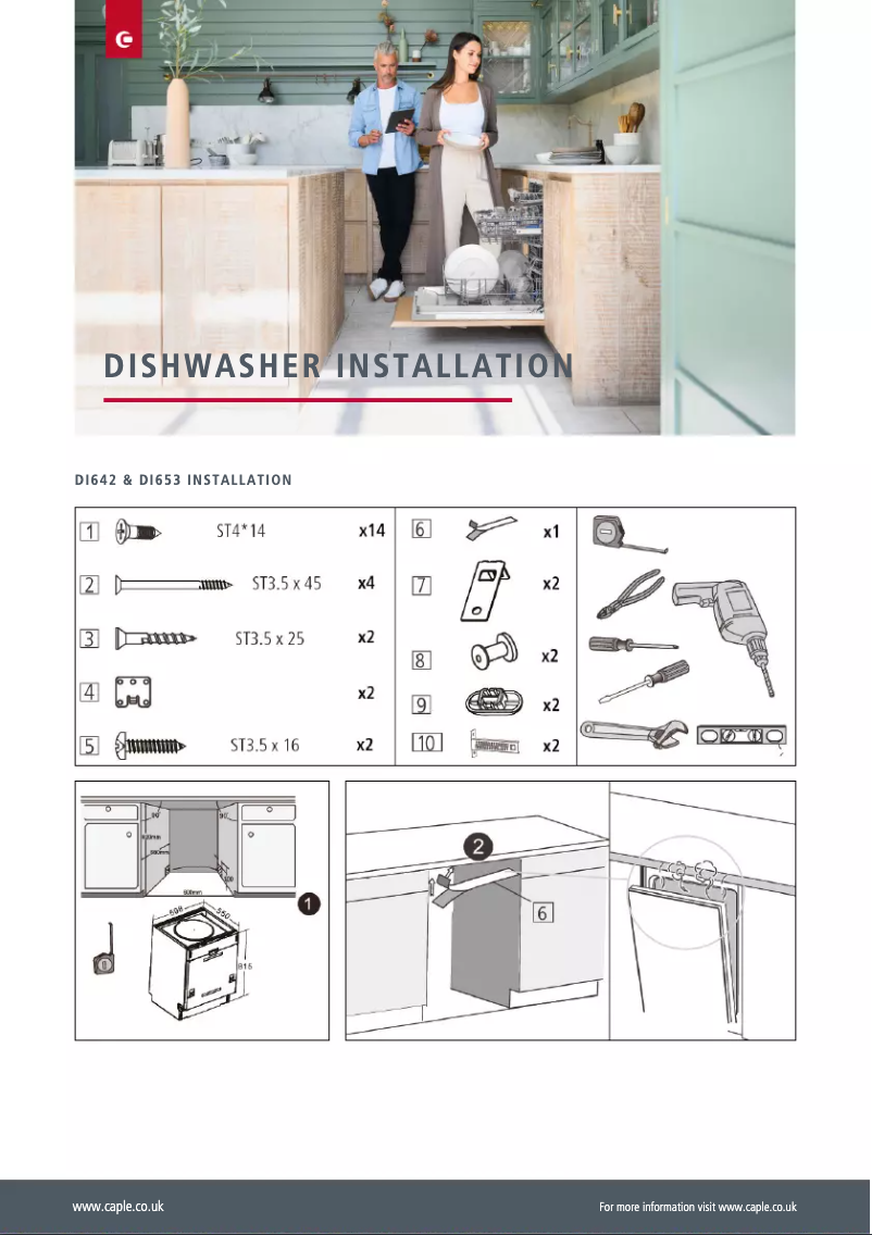 Page n°1 - Guide d'installation Caple Di642