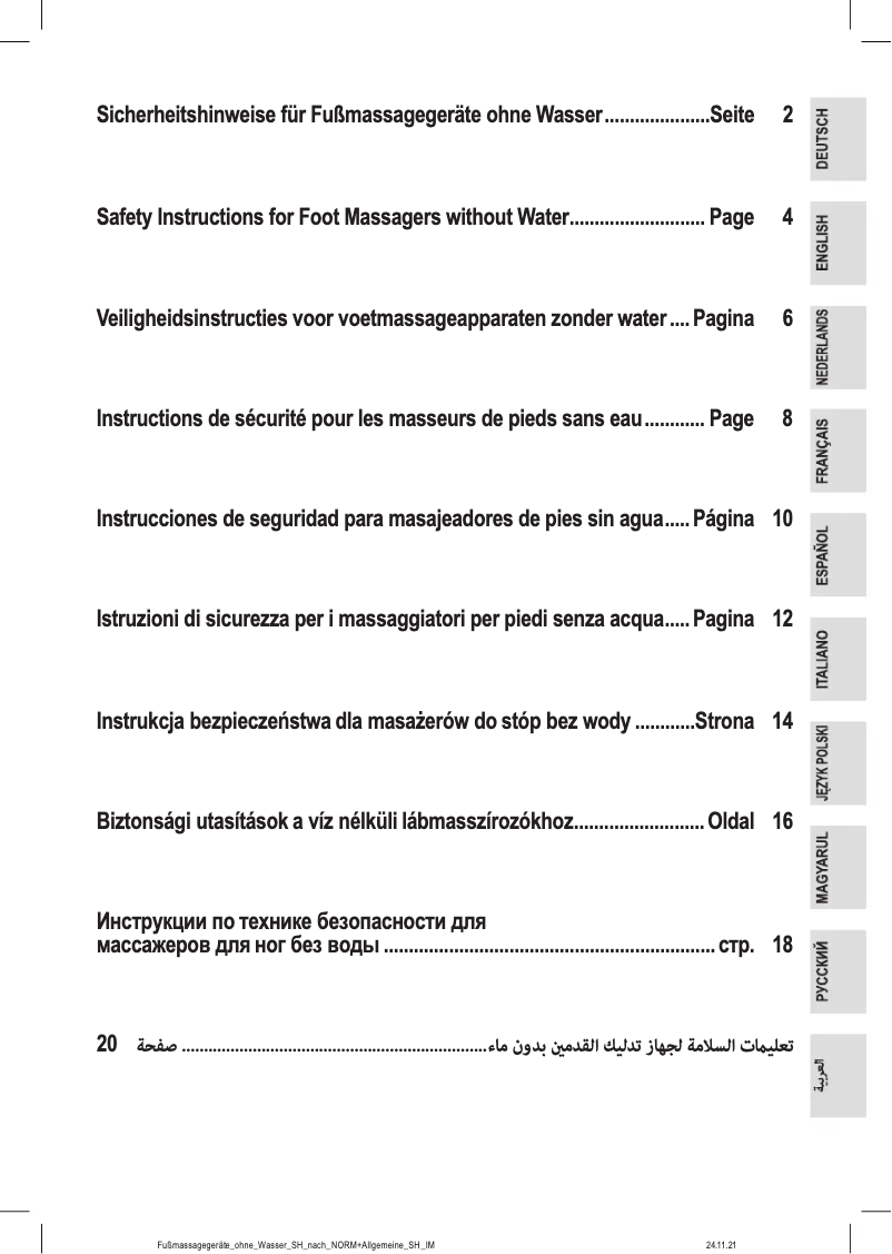 Page 1 de la notice Instructions / montage ProfiCare PC-FM 3099