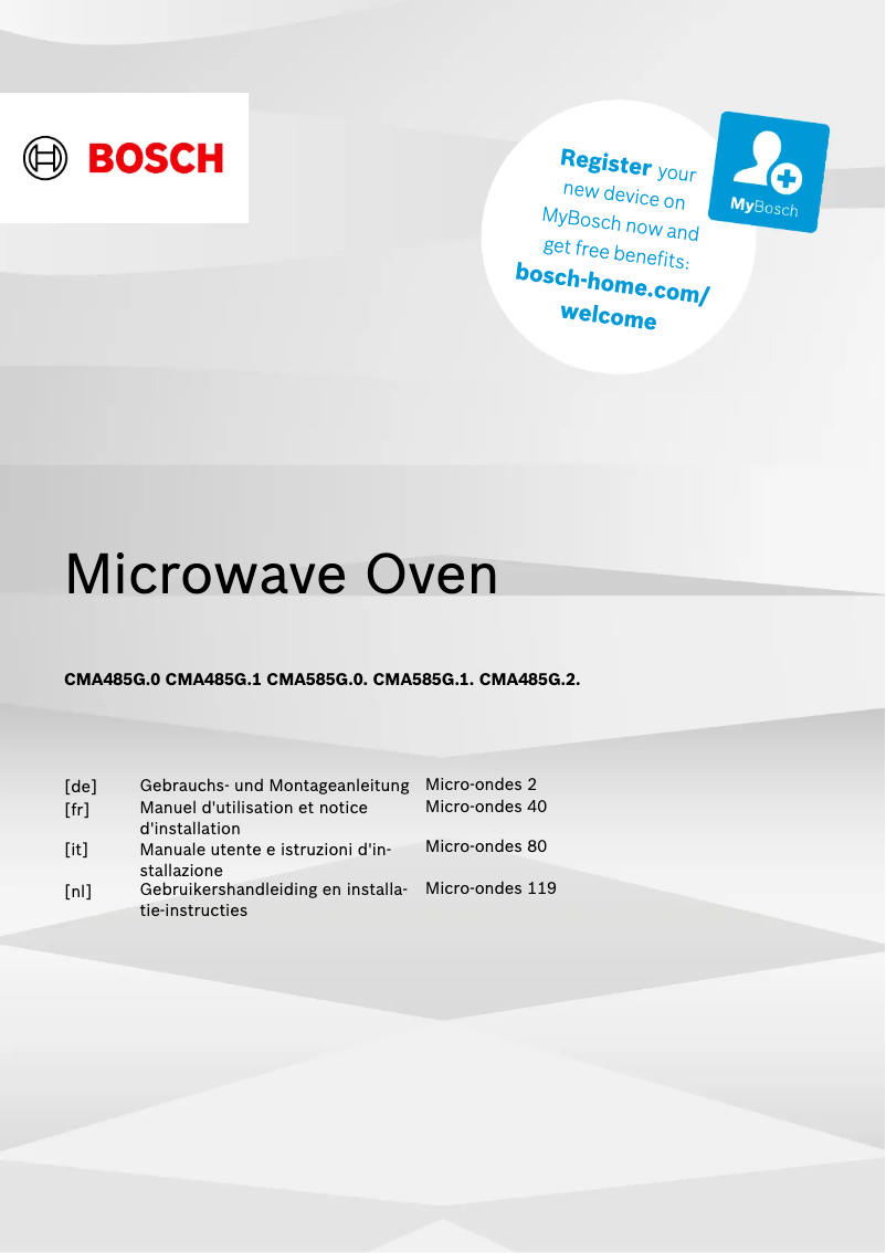 Image de la première page du manuel de l'appareil CMA485GB2