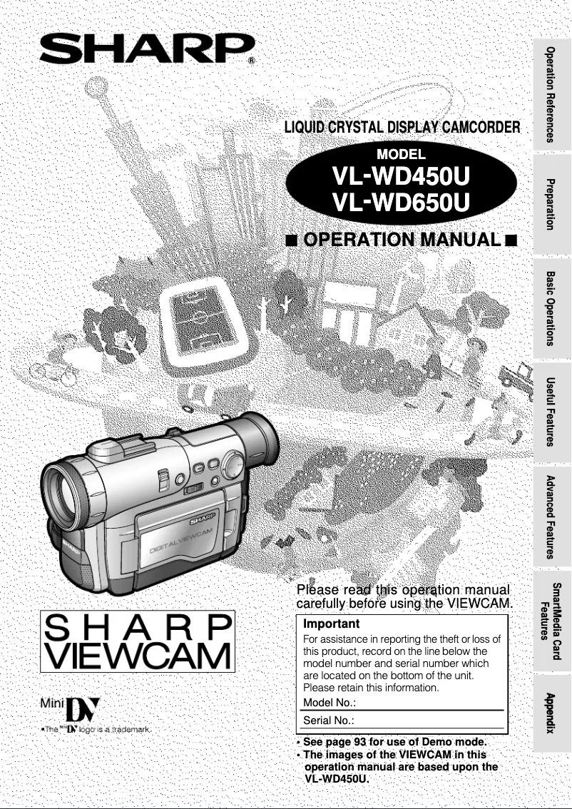 Page 1 de la notice Manuel utilisateur Sharp VL-WD450U