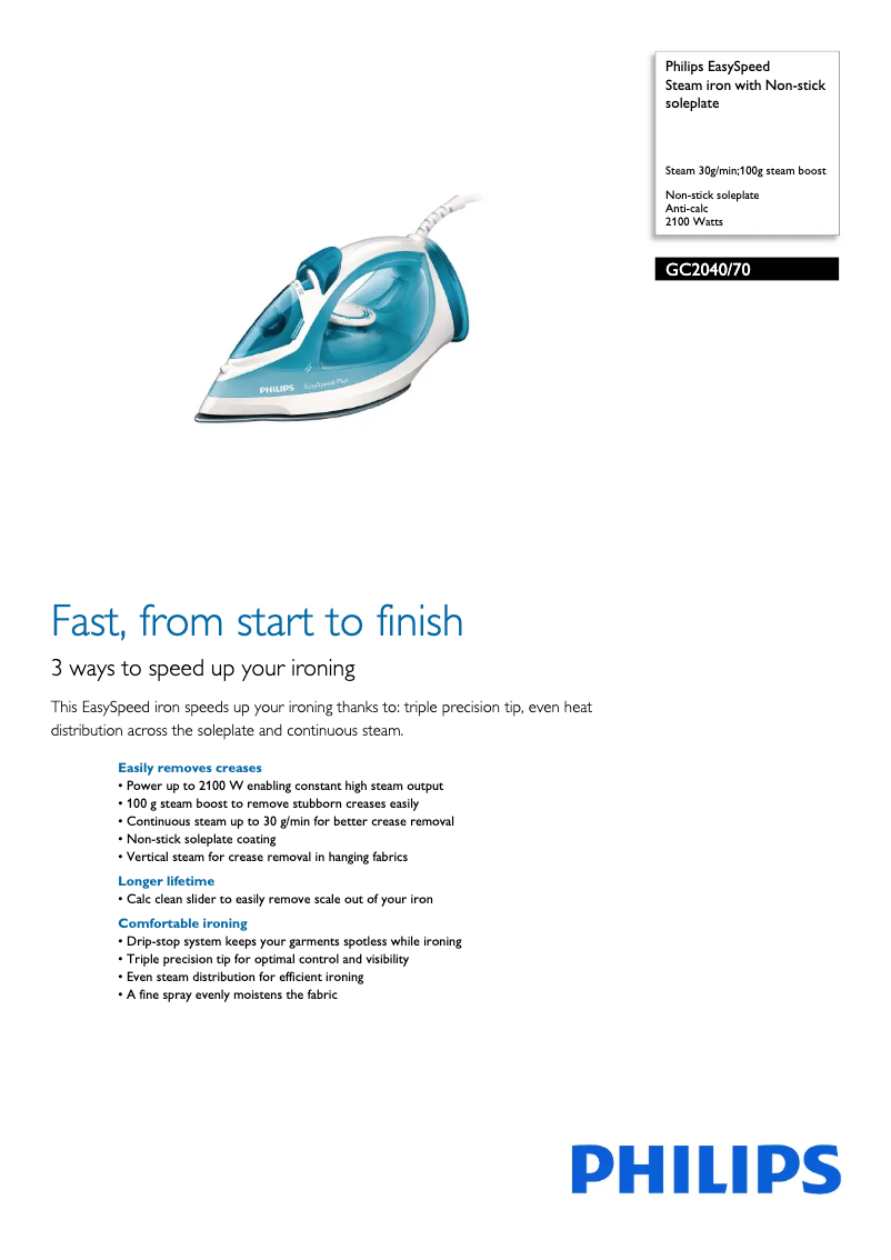 Imagen de la primera página del manual del dispositivo EasySpeed GC2040
