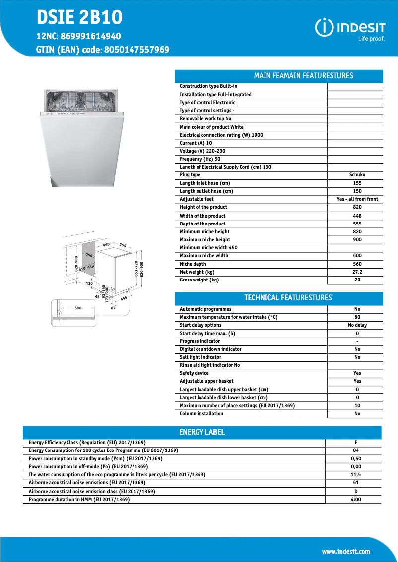 Image de la première page du manuel de l'appareil DSIE 2B10