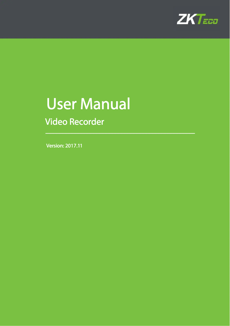 Page n°1 - Manuel utilisateur ZKTeco Z504