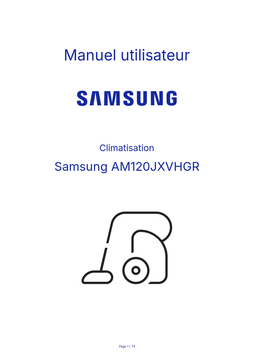 Page n°1 - Manuel utilisateur Samsung AM120JXVHGR