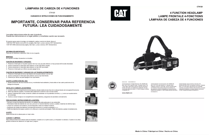 Page n°1 - Manuel utilisateur CAT CT4120