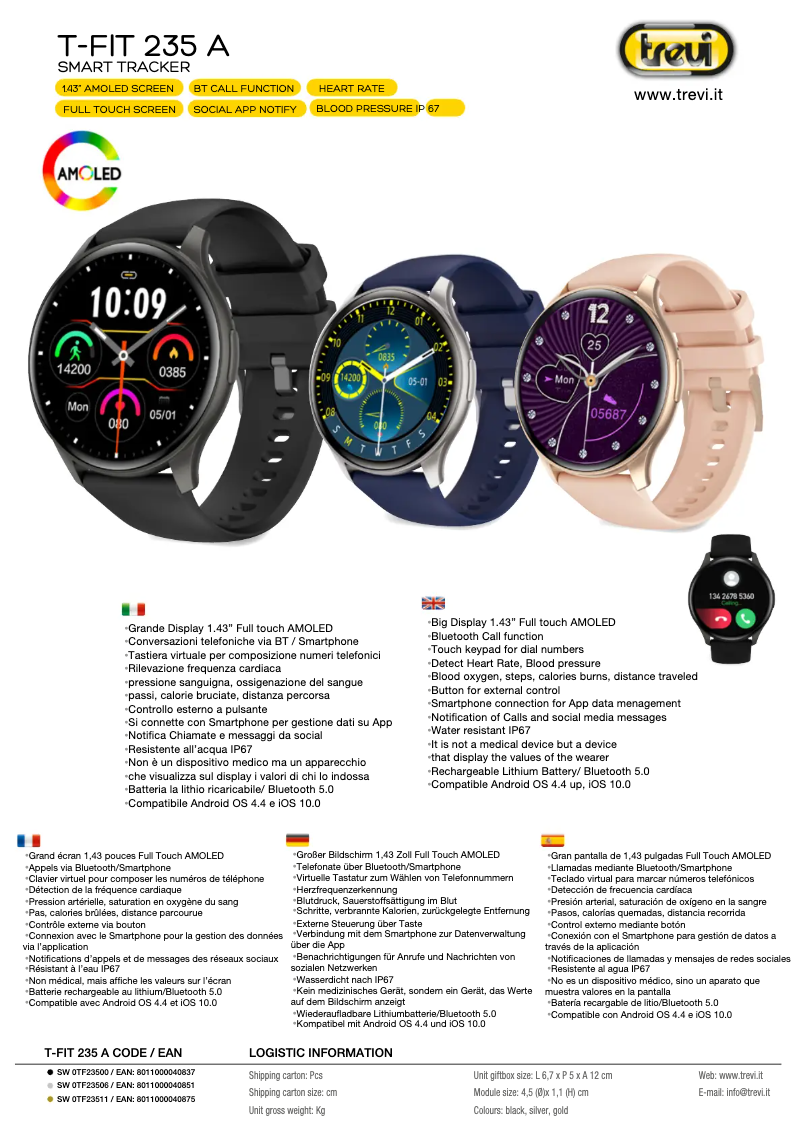 Page 1 de la notice Manuel utilisateur Trevi T-FIT 235 A