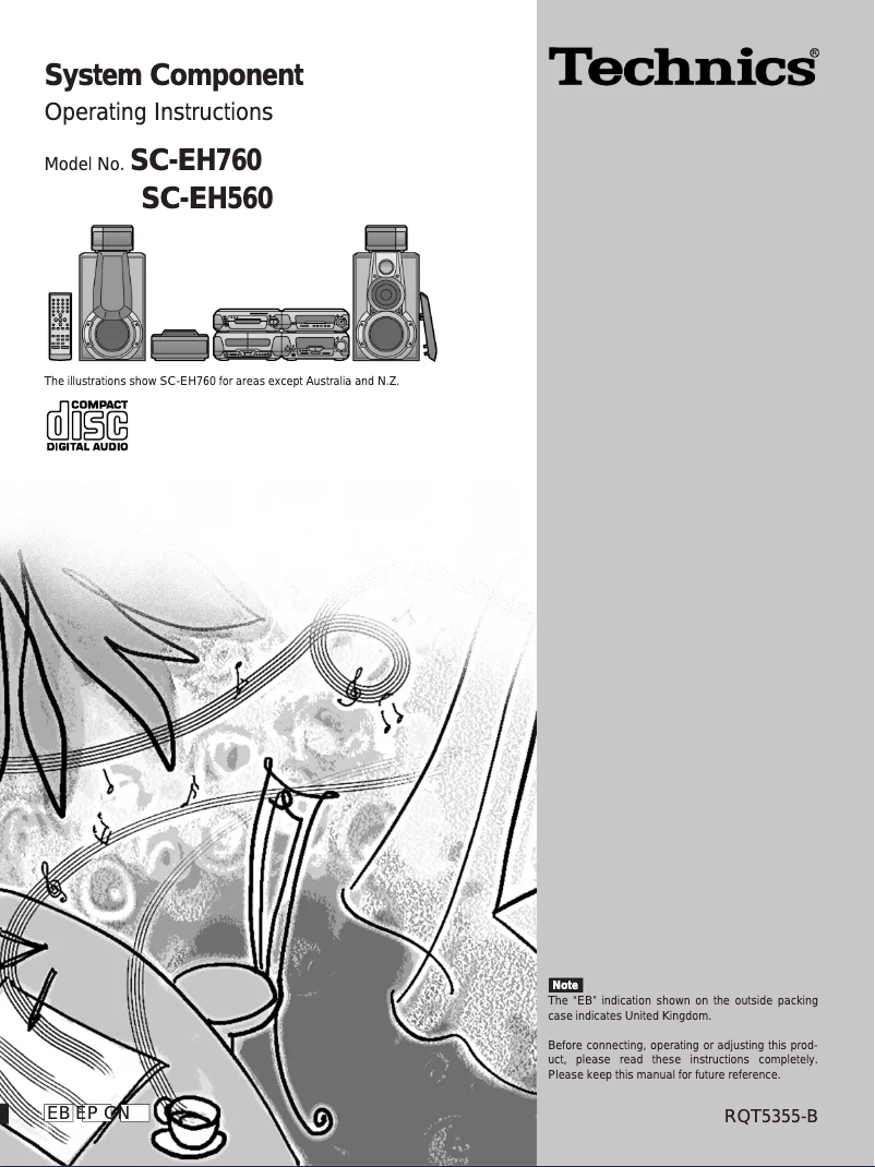 Page 1 de la notice Manuel utilisateur Technics SC-EH560