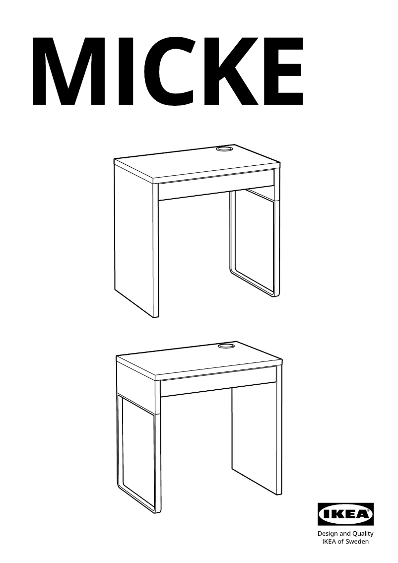 Page 1 de la notice Manuel utilisateur Ikea MICKE 703.950.55