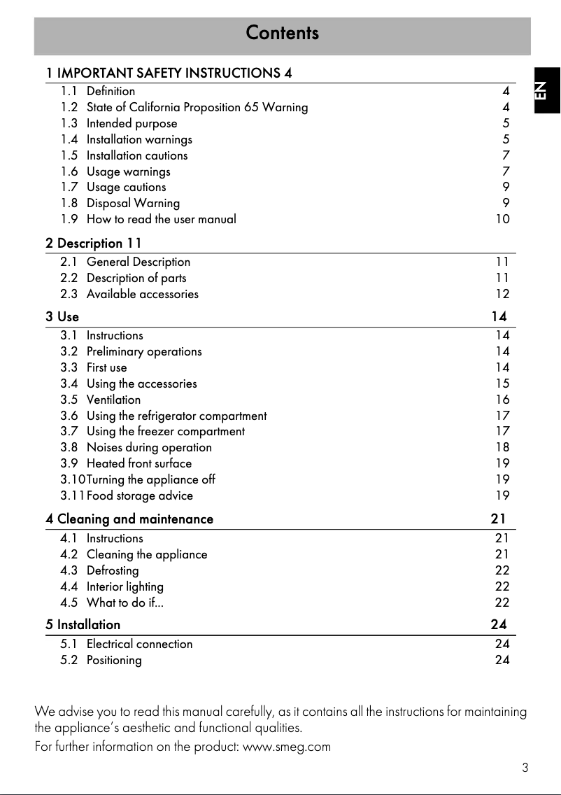Image de la première page du manuel de l'appareil FAB28URLI3