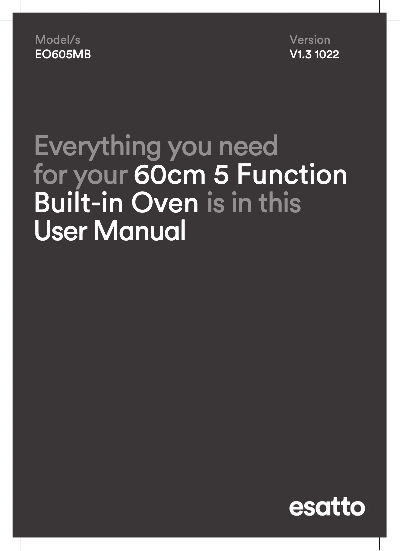 Page 1 de la notice Manuel utilisateur Esatto EO605MB