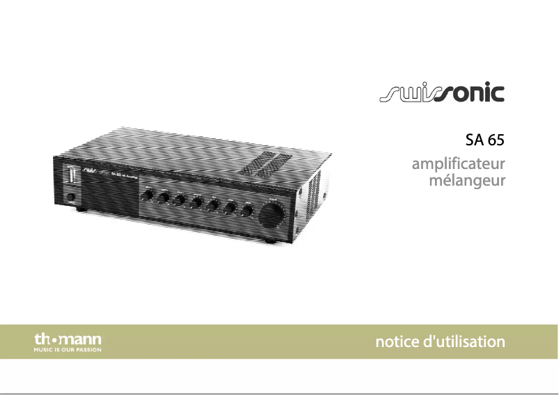Page n°1 - Manuel utilisateur Swissonic SA 65