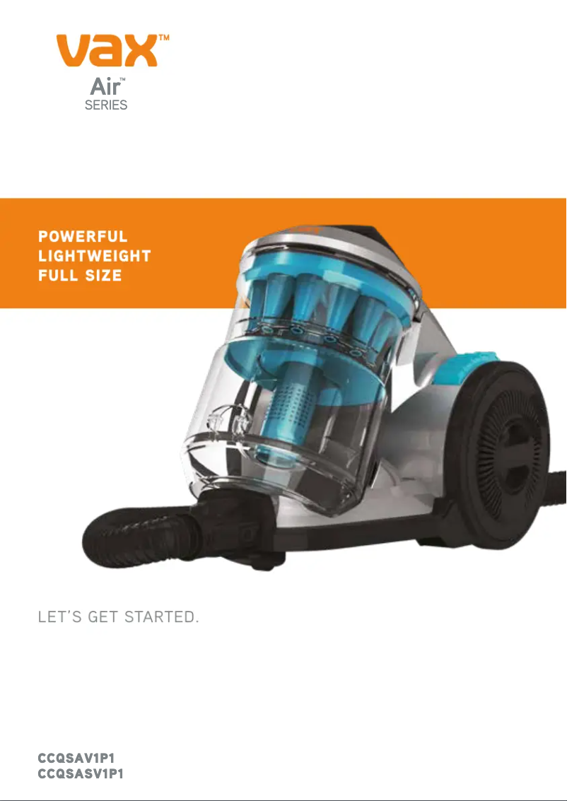 Página 1 del manual Manual de usuario Vax Air CCQSASV1T1