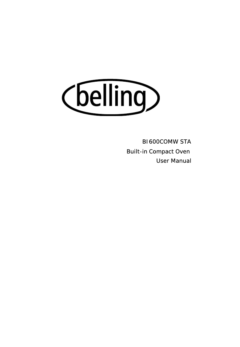 Page 1 de la notice Manuel utilisateur Belling BI60COMW