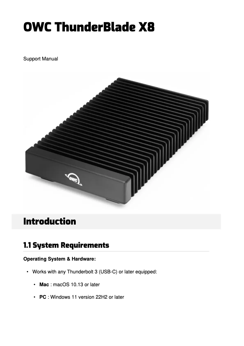 Image de la première page du manuel de l'appareil ThunderBlade X8