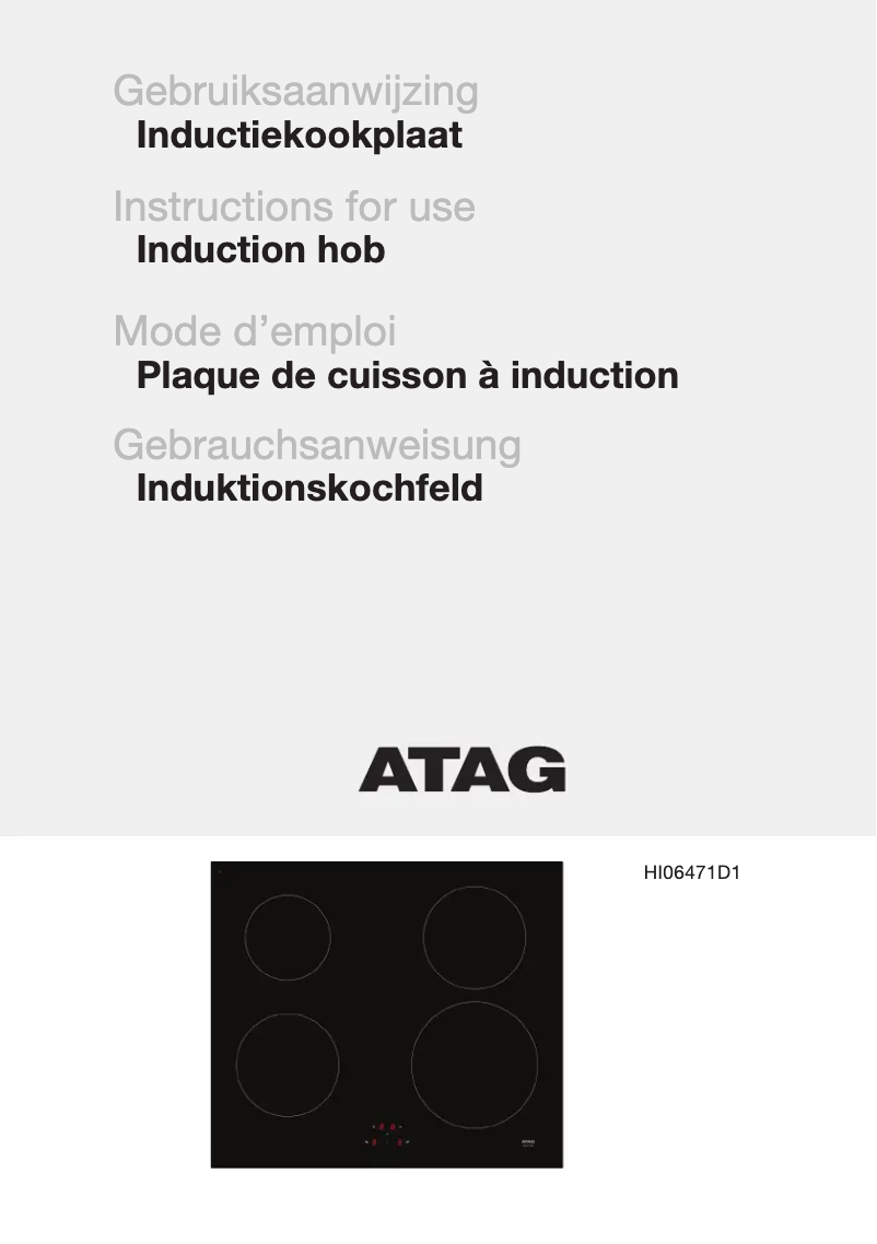 Page n°1 - Manuel utilisateur Atag HI06471EP