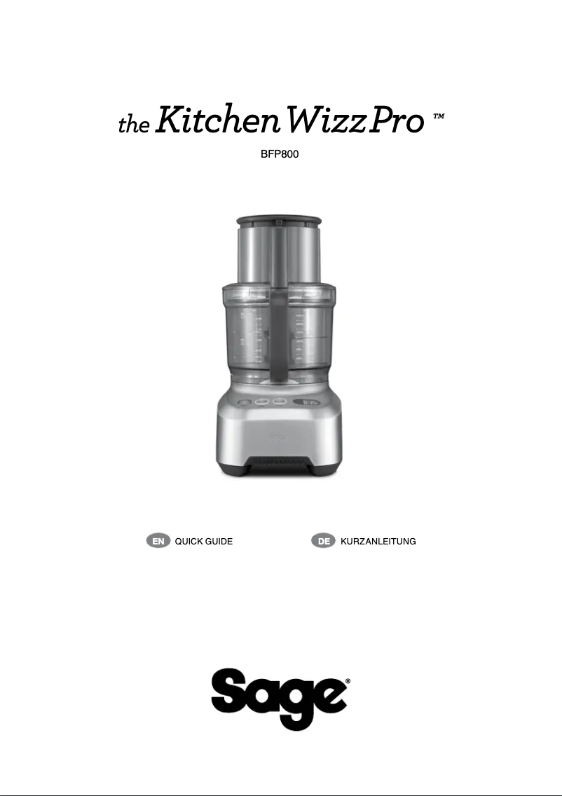 Image de la première page du manuel de l'appareil the Kitchen Wizz Pro BFP800