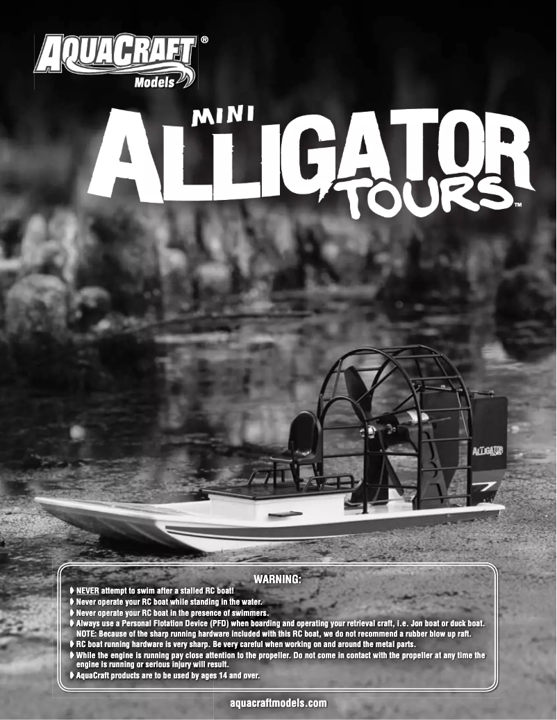 Page 1 de la notice Manuel utilisateur AquaCraft Models Mini Alligator Tours