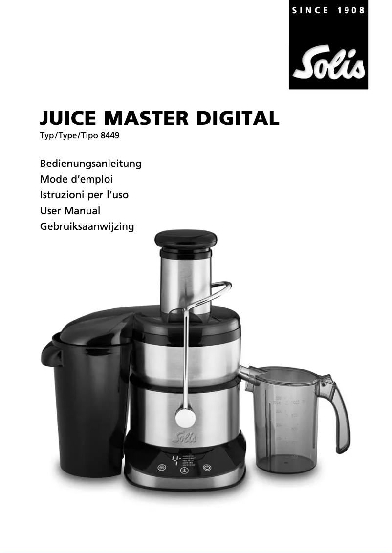 Image de la première page du manuel de l'appareil Juice Master Digital 8449