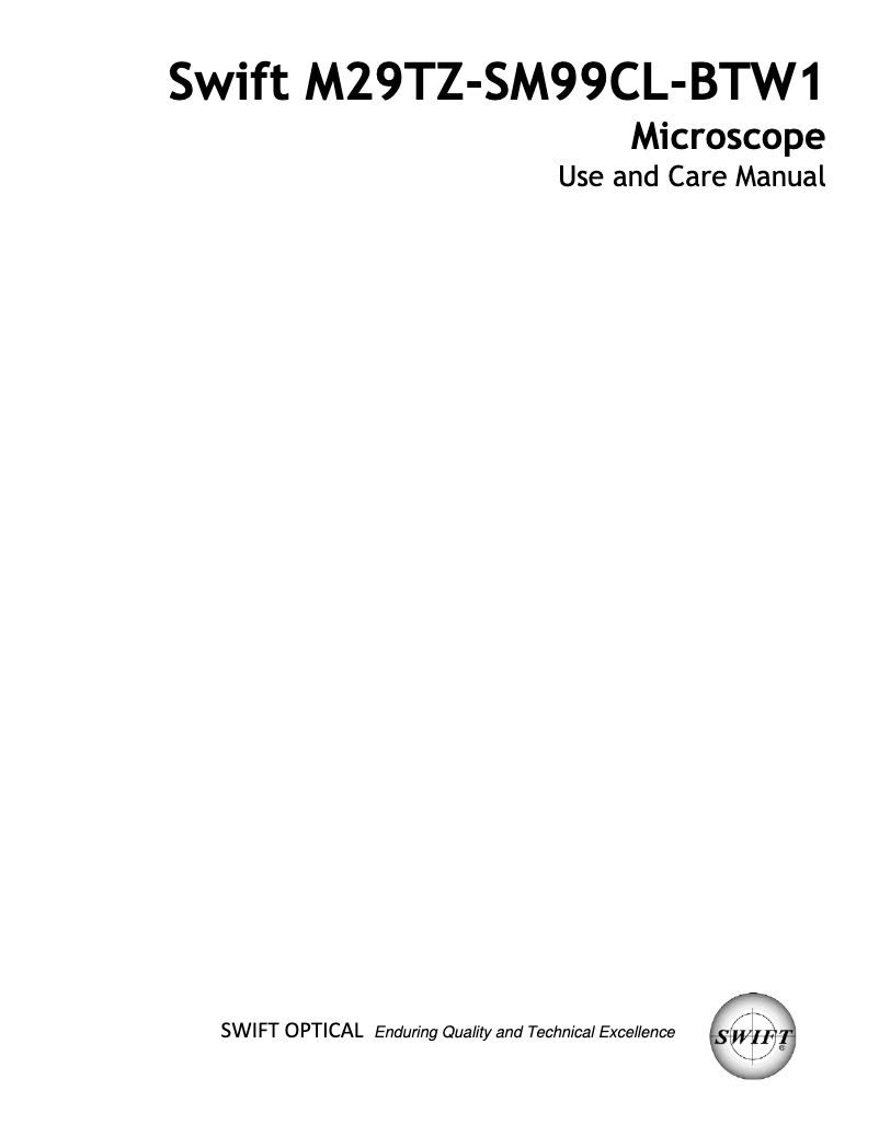 Page 1 de la notice Manuel utilisateur Swift M29TZ-SM99CL-BTW1