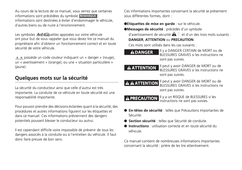 Page 1 de la notice Manuel utilisateur Honda HR-V (2016)