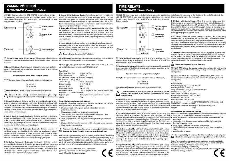 Page n°1 - Manuel utilisateur ENTES MCB-20-2C