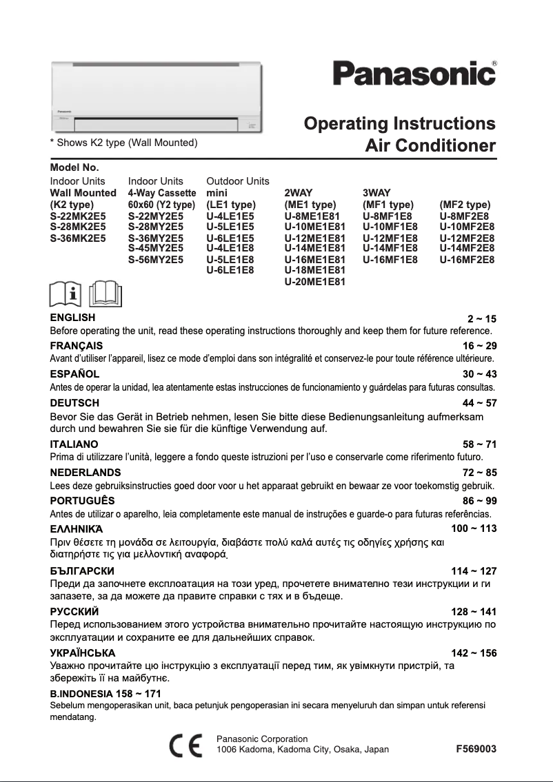 Page 1 de la notice Manuel utilisateur Panasonic S-56MY2E5