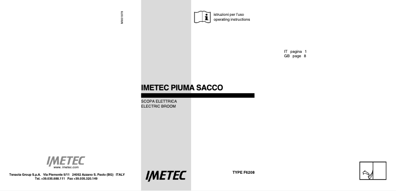Page n°1 - Manuel utilisateur Imetec PIUMA