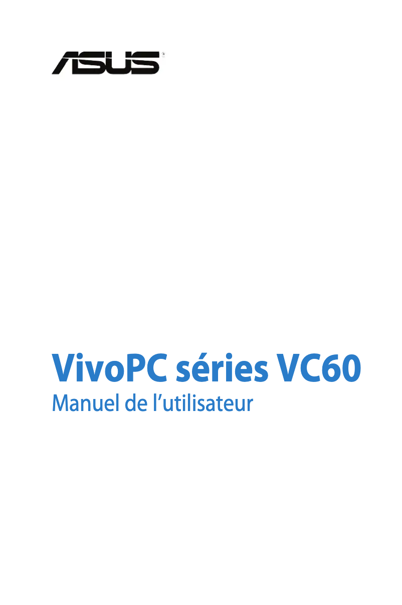 Page 1 de la notice Manuel utilisateur Asus VivoPC VC60V