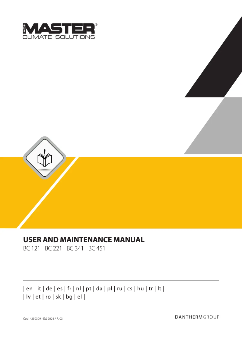 Page n°1 - Manuel utilisateur Master BC 221
