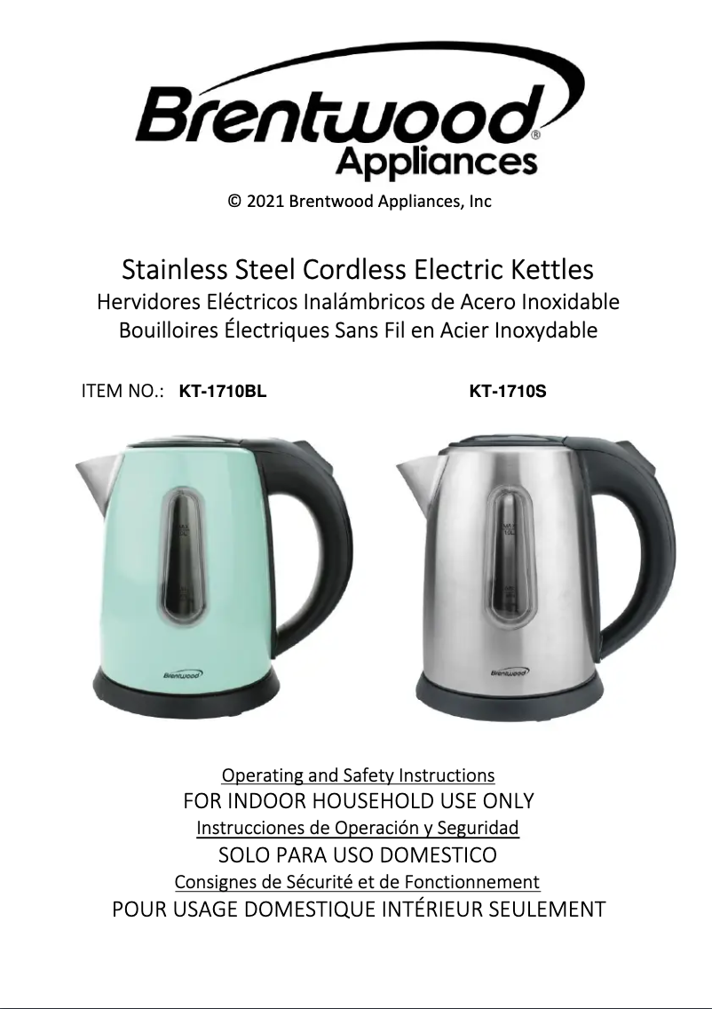 Página 1 del manual Manual de usuario Brentwood KT-1710BL