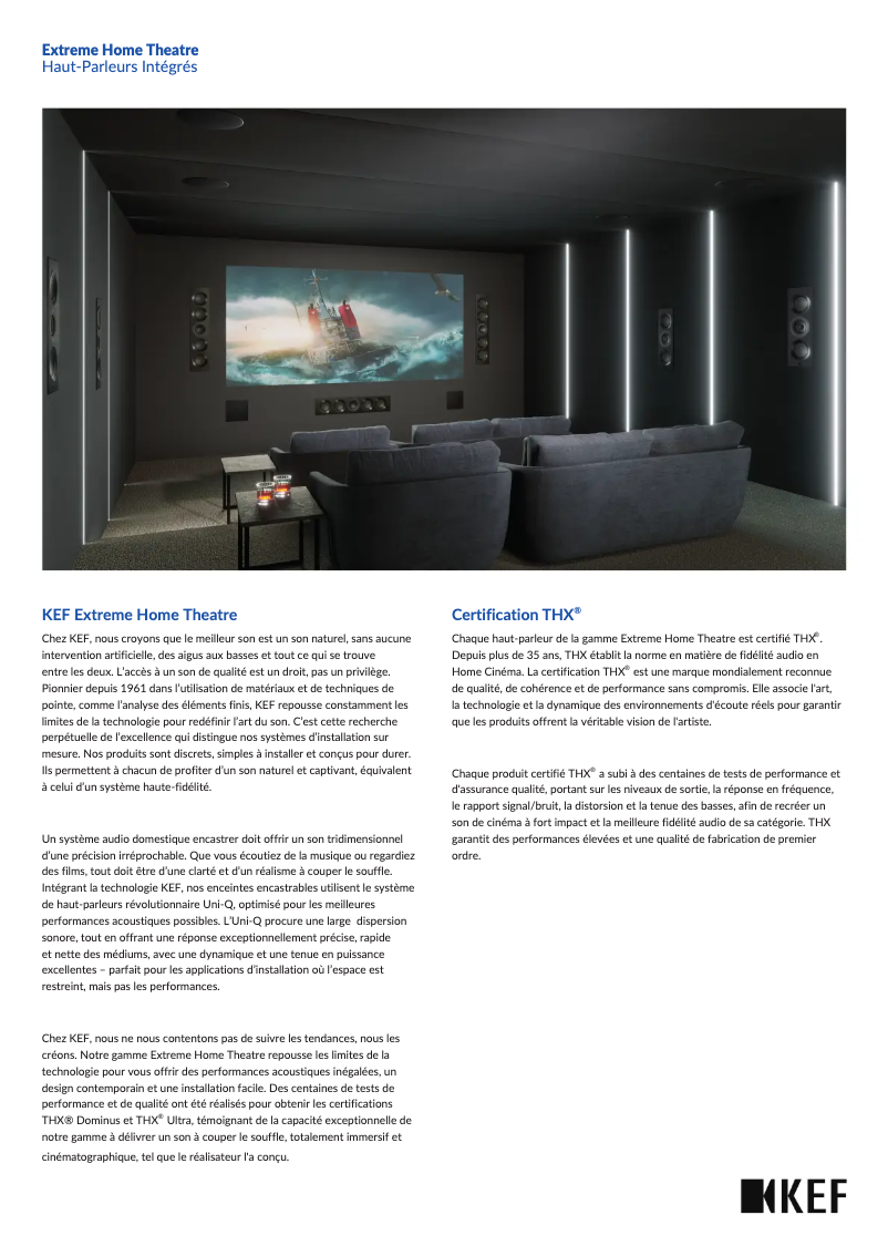 Page 1 de la notice Fiche technique KEF Ci200RR-THX