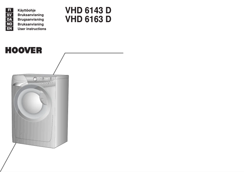 Page n°1 - Manuel utilisateur Hoover VHD 6143D-86S