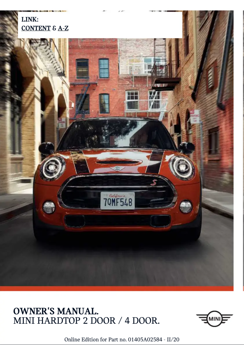 Page 1 de la notice Manuel utilisateur Mini Hardtop (2021)