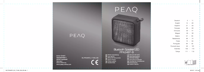 Página 1 del manual Manual de usuario PEAQ PPA34BT-B