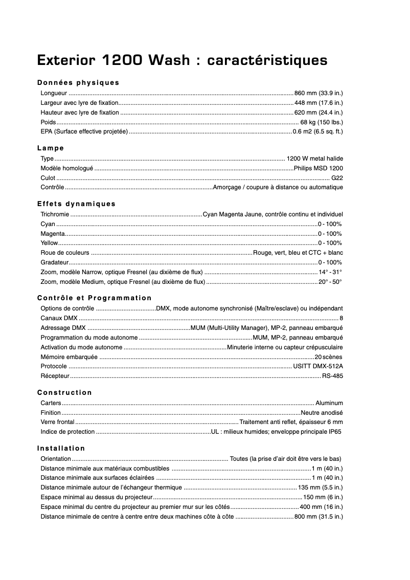 Image de la première page du manuel de l'appareil Exterior 1200 Wash