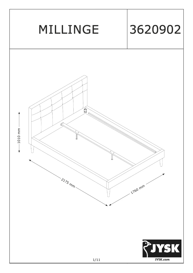 Página 1 del manual Manual de usuario JYSK Millinge (160x200)