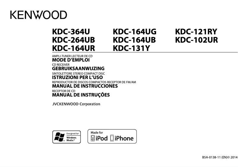 Page n°1 - Manuel utilisateur Kenwood KDC-364U