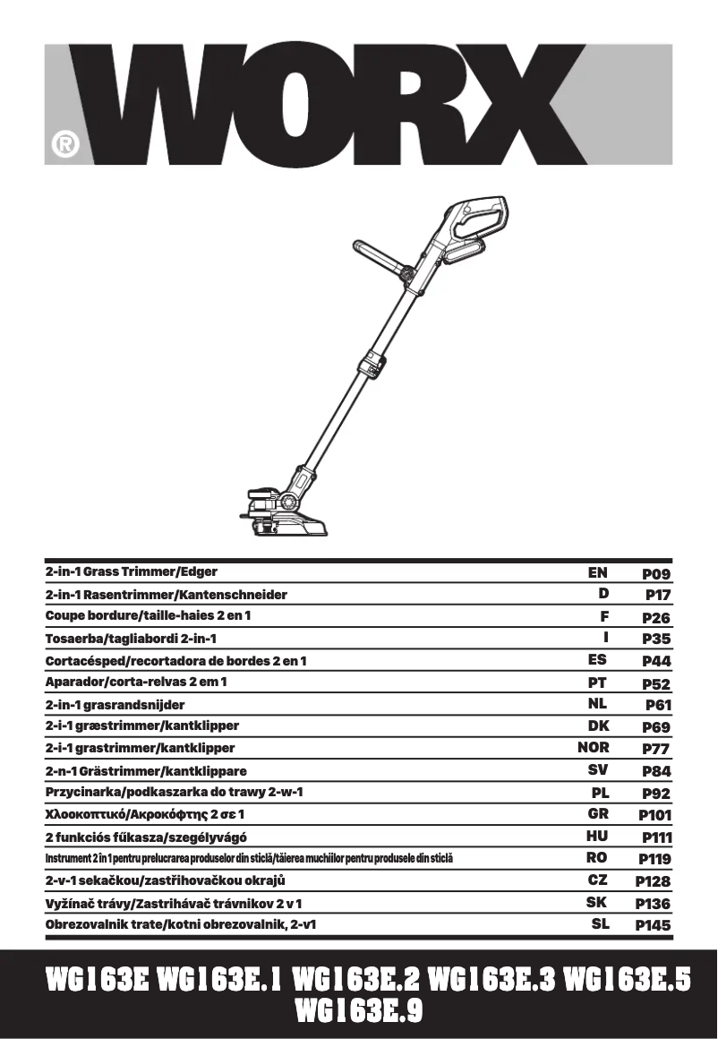 Page 1 de la notice Manuel utilisateur Worx WG163E.3
